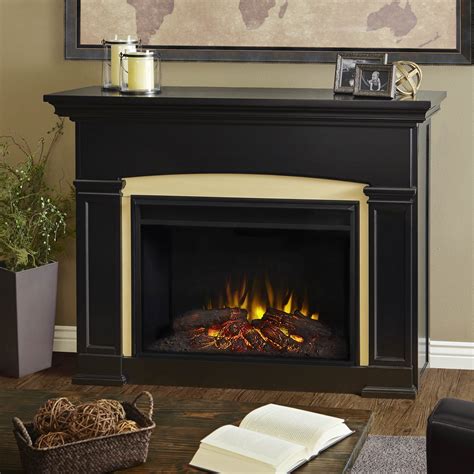 black electric fireplace